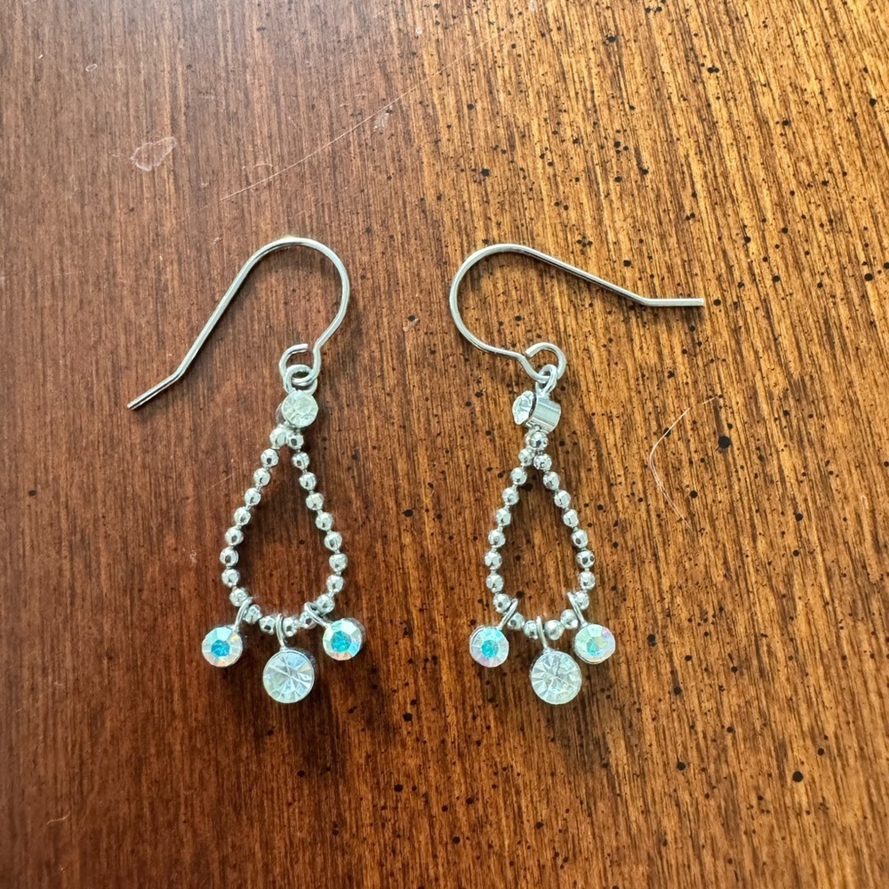 Silver oval earrings